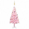 Künstlicher Weihnachtsbaum mit LEDs & Schmuck Rosa 210cm PVC