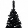 Künstlicher Weihnachtsbaum mit LEDs & Schmuck Schwarz 180cm PVC