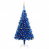 Künstlicher Weihnachtsbaum mit LEDs & Kugeln Blau 240 cm PVC