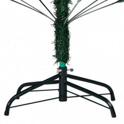 Künstlicher Weihnachtsbaum mit LEDs & Kugeln Grün 150 cm PVC