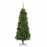 Künstlicher Weihnachtsbaum mit LEDs & Kugeln 240 cm Grün