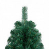 Künstlicher Halber Weihnachtsbaum mit LEDs & Kugeln Grün 150 cm