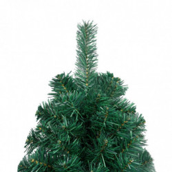 Künstlicher Halber Weihnachtsbaum mit LEDs & Kugeln Grün 240 cm