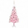 Künstlicher Weihnachtsbaum mit LEDs & Kugeln Rosa 120 cm PVC