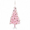 Künstlicher Weihnachtsbaum mit LEDs & Kugeln Rosa 180 cm PVC