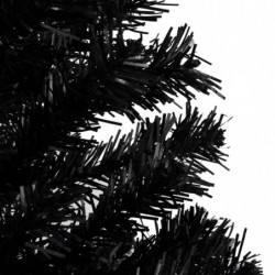 Künstlicher Weihnachtsbaum mit LEDs & Kugeln Schwarz 120cm PVC