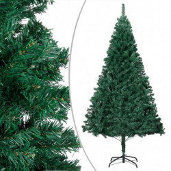 Künstlicher Weihnachtsbaum mit LEDs & Kugeln Grün 210cm PVC