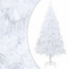 Künstlicher Weihnachtsbaum mit LEDs & Kugeln Weiß 150 cm PVC