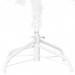 Künstlicher Weihnachtsbaum mit LEDs & Kugeln Weiß 210 cm PVC