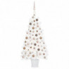 Künstlicher Weihnachtsbaum mit LEDs & Kugeln Weiß 90 cm