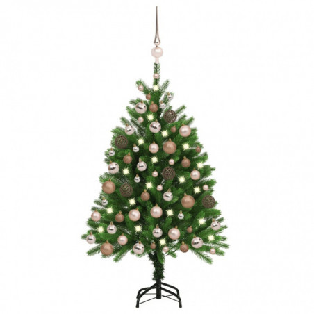 Künstlicher Weihnachtsbaum mit LEDs & Kugeln 120 cm Grün