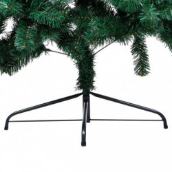 Künstlicher Halber Weihnachtsbaum mit LEDs & Kugeln Grün 180 cm