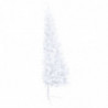 Künstlicher Halber Weihnachtsbaum mit LEDs & Kugeln Weiß 150 cm