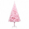 Künstlicher Weihnachtsbaum mit LEDs & Kugeln Rosa 210cm PVC