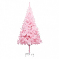 Künstlicher Weihnachtsbaum mit LEDs & Kugeln Rosa 240cm PVC