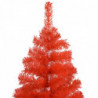 Künstlicher Weihnachtsbaum mit LEDs & Kugeln Rot 180 cm PVC