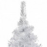 Künstlicher Weihnachtsbaum mit LEDs & Kugeln Silbern 240 cm PET