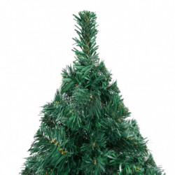 Künstlicher Weihnachtsbaum mit LEDs & Kugeln Grün 120 cm PVC