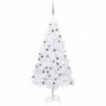 Künstlicher Weihnachtsbaum mit LEDs & Kugeln Weiß 180 cm PVC