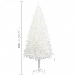 Künstlicher Weihnachtsbaum mit LEDs & Kugeln Weiß 180 cm