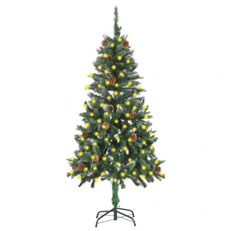 Künstlicher Weihnachtsbaum mit LEDs Kiefernzapfen 150 cm