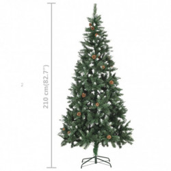 Künstlicher Weihnachtsbaum mit LEDs Kiefernzapfen 210 cm