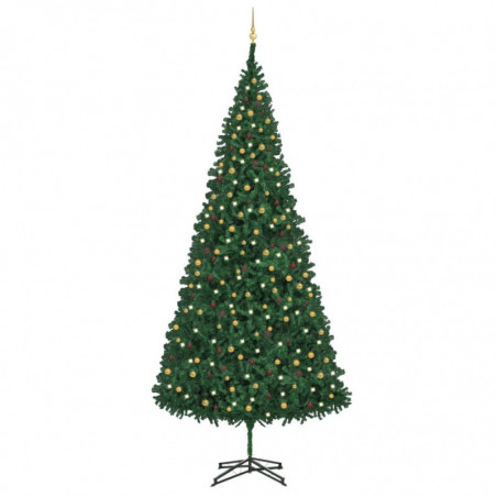 Künstlicher Weihnachtsbaum mit LEDs & Kugeln 500 cm Grün