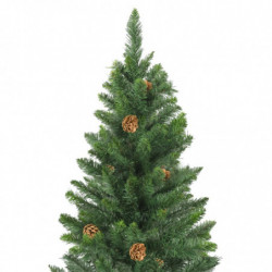Künstlicher Weihnachtsbaum mit LEDs & Kugeln Grün 210 cm