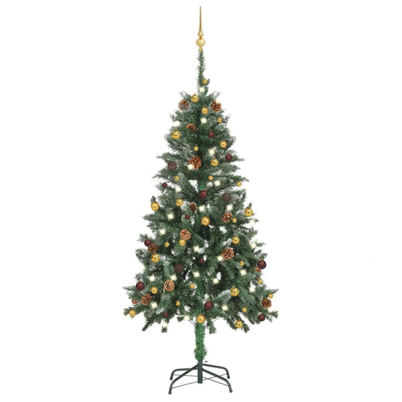 Künstlicher Weihnachtsbaum mit LEDs & Kugeln 150 cm