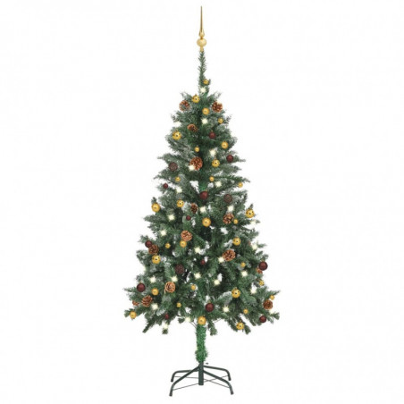 Künstlicher Weihnachtsbaum mit LEDs & Kugeln 150 cm