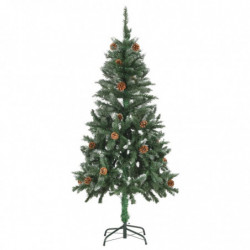 Künstlicher Weihnachtsbaum mit LEDs, Kugeln & Zapfen 150 cm