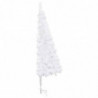 Künstlicher Eck-Weihnachtsbaum mit LEDs Weiß 150 cm PVC
