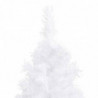 Künstlicher Eck-Weihnachtsbaum mit LEDs Weiß 150 cm PVC
