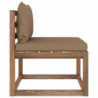 Garten-Paletten-Mittelsofa mit Kissen Taupe