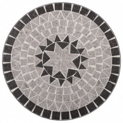 Mosaik-Bistrotisch Grau 61 cm Keramik