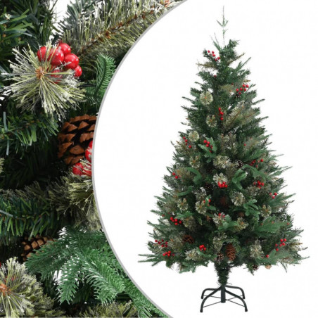 Weihnachtsbaum mit Zapfen Grün 150 cm PVC & PE