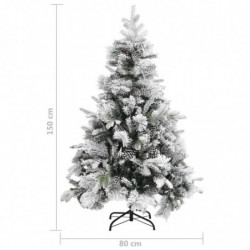 Weihnachtsbaum mit Zapfen Beschneit 150 cm PVC & PE