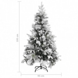 Weihnachtsbaum mit Zapfen Beschneit 195 cm PVC & PE
