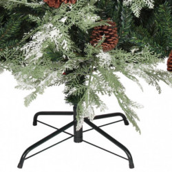 Weihnachtsbaum mit Zapfen Grün und Weiß 195 cm PVC & PE