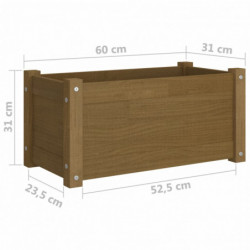Pflanzkübel Wouter 2 Stk. Honigbraun 60x31x31 cm Massivholz Kiefer