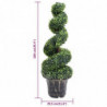 Künstlicher Buchsbaum mit Topf Spiralform Grün 100 cm