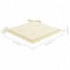 Gartenstuhl-Kissen 4 Stk. Creme 50x50x3 cm Stoff