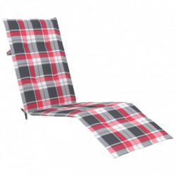 Liegestuhl-Auflage Rotes Karomuster (75+105)x50x3 cm