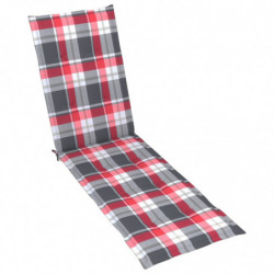 Liegestuhl-Auflage Rotes Karomuster (75+105)x50x3 cm