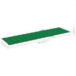 Sonnenliegen-Auflage Grün 200x50x3 cm Stoff