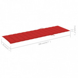 Sonnenliegen-Auflage Rot 200x60x3 cm Stoff