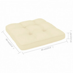 Palettensofa-Kissen Creme 60x60x10 cm