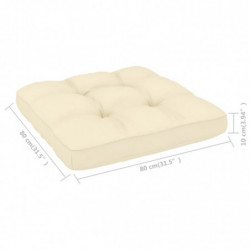 Palettensofa-Kissen Creme 80x80x10 cm