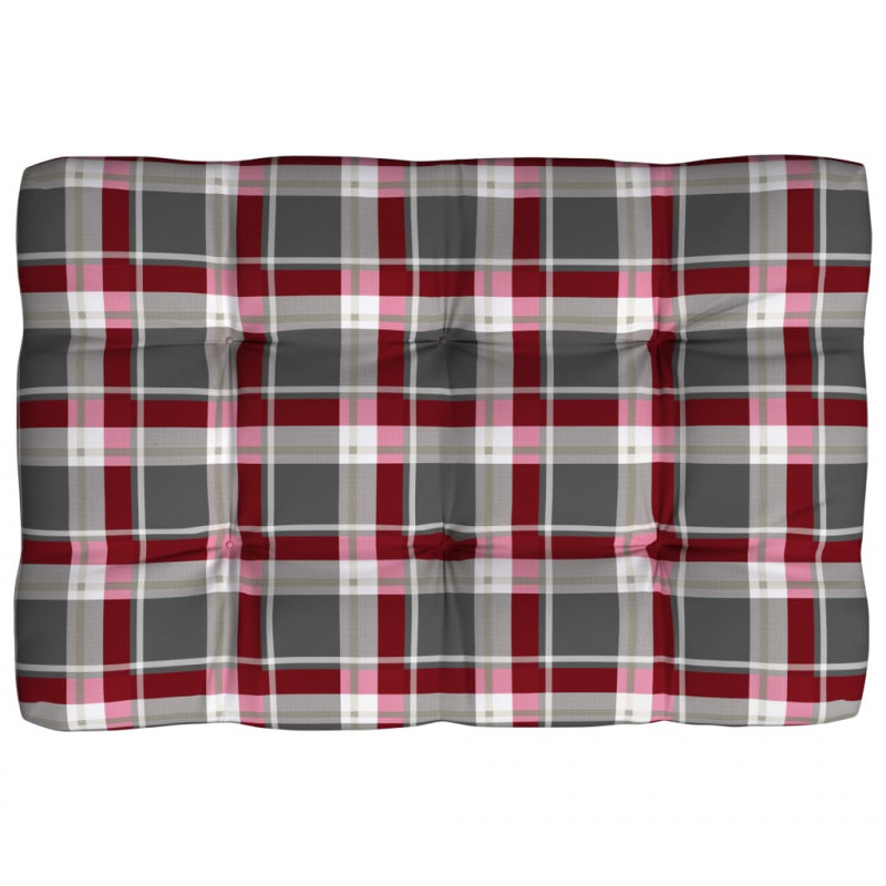 Palettensofa-Kissen Rot Karomuster 120x80x10 cm