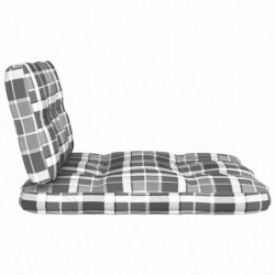 Palettensofa-Kissen 2 Stk. Grau Karomuster